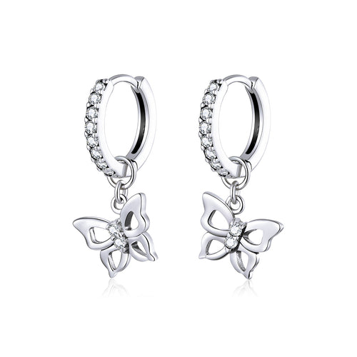 S925 Oxidized Silver Pavé Setting CZ Earrings for Women