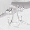 S925 Silver Brass and White Gold Plated 1.4cm Earrings for Women