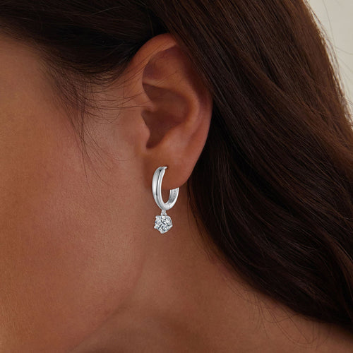 S925 Sterling Silver 0.50 Carat Moissanite Earrings for Women