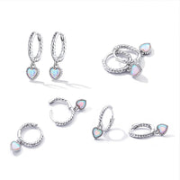 S925 Sterling Silver Translucent Opal Earrings
