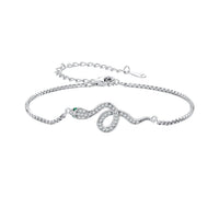 S925 Sterling Silver & Pavé CZ Platinum-Plated Bracelet