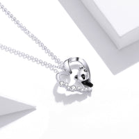 S925 Sterling Silver Adjustable Necklace with CZ and Enamel Pendant