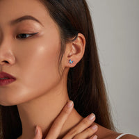 S925 Sterling Silver Enamel Oxidized Earrings for Women