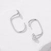 S925 Silver Brass and White Gold Plated 1.4cm Earrings for Women