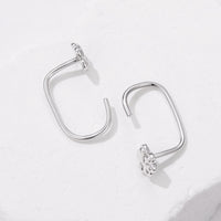 S925 Silver Brass and White Gold Plated 1.4cm Earrings for Women
