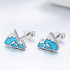 S925 Sterling Silver Earrings 0.7*0.9cm with Plated Platinum and Enamel