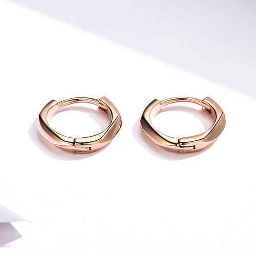 S925 Sterling Silver Plated Rose Gold Earrings