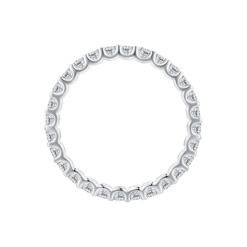 S925 Sterling Silver 2.0mm Moissanite Ring Size 9 for Women