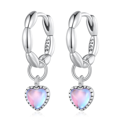 S925 Sterling Silver Earrings with Transparent Glass for Women