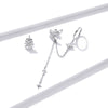 S925 Sterling Silver Earrings with CZ in Pavé Setting, 5.9cm Length, 1cm Size for Women