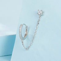 S925 Sterling Silver 3mm Pavé Setting CZ Earrings for Women