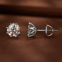 S925 Silver 0.5 Carat Moissanite Earrings 6.0mm for Women