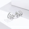 S925 Sterling Silver Platinum Plated Pavé Setting CZ Earrings