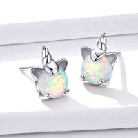 S925 Sterling Silver Earrings with Translucent Opal