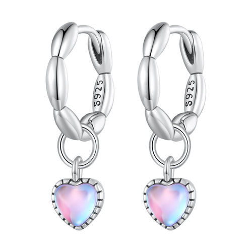 S925 Sterling Silver Earrings with Transparent Glass for Women