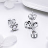S925 Sterling Silver Earrings with Oxidized Finish and Pavé Setting CZ