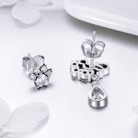 S925 Sterling Silver Earrings with Oxidized Finish and Pavé Setting CZ