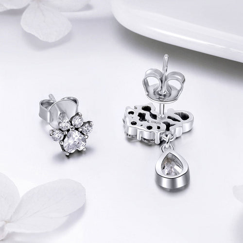 S925 Sterling Silver Earrings with Oxidized Finish and Pavé Setting CZ