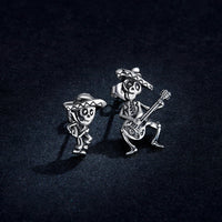 S925 Oxidized Silver Earrings Size 1.5*1cm, 2.4*1.3cm for Women