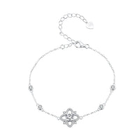 S925 Sterling Silver 0.5 Carat Moissanite Bracelet 16cm+5cm for Women