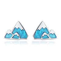 S925 Sterling Silver Earrings 0.7*0.9cm with Plated Platinum and Enamel