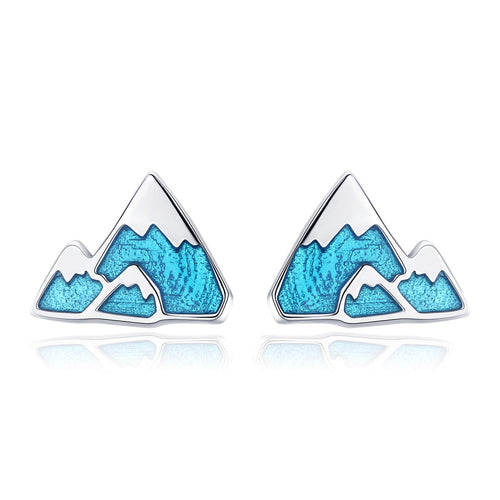 S925 Sterling Silver Earrings 0.7*0.9cm with Plated Platinum and Enamel