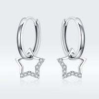 S925 Sterling Silver Plated Platinum CZ Earrings for Women