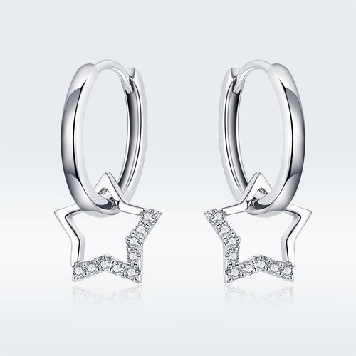 S925 Sterling Silver Plated Platinum CZ Earrings for Women