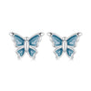 S925 Sterling Silver Earrings with Enamel Process, 6*8mm, Plated Platinum for Women