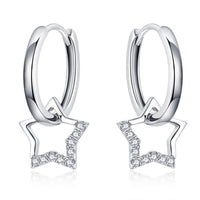 S925 Sterling Silver Plated Platinum CZ Earrings for Women