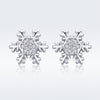 S925 Sterling Silver Earrings with CZ in Pavé Setting - 0.8*0.8cm for Women