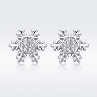 S925 Sterling Silver Earrings with CZ in Pavé Setting - 0.8*0.8cm for Women