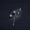 S925 Sterling Silver Earrings with CZ in Pavé Setting, 5.9cm Length, 1cm Size for Women