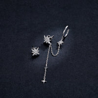 S925 Sterling Silver Earrings with CZ in Pavé Setting, 5.9cm Length, 1cm Size for Women