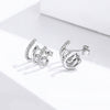 S925 Sterling Silver Platinum Plated Pavé Setting CZ Earrings