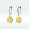 S925 Sterling Silver Plated Gold Pavé Setting CZ Earrings
