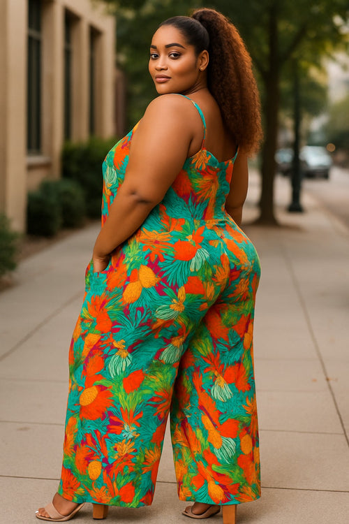 The Jenna Multi Print Jumpsuit - Plus Size