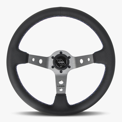 The Daytona | Black Perforated Leather | Graphite Spoke | RED Stitch
