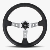 The Daytona | Black Leather | Silver Spoke | Black Stitch