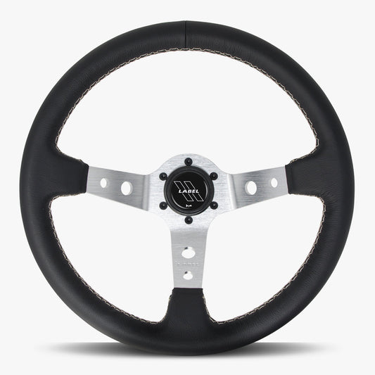 The Daytona | Black Leather | Silver Spoke | Black Stitch