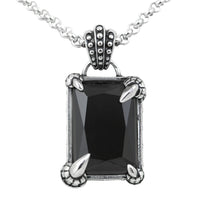 Dragon Claw Necklace Gothic Black Stone Pendant 20 Inch