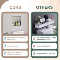 Brushed Stainless Steel Wall Shower  Niche , Double Recessed Shower Shelf for Bathroom EasyOptionXY LLC