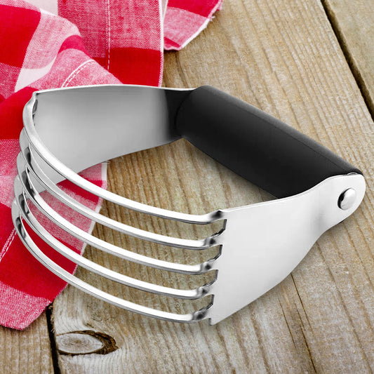 1pc Dough Blender Top Professional Pastry Cutter With Heavy Duty Stainless Steel Blades Medium Size 0.50lb EasyOptionXY LLC