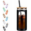 Glass Water Tumble Straw Silicone Bamboo Lids Iced Coffee Cup Bottle Reusable EasyOptionXY LLC
