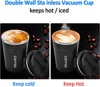 12 oz Stainless Steel Vacuum Insulated Tumbler - Coffee Travel Mug Spill Proof with Lid - T hermos Cup for Keep Hot/Ice Coffee; Tea and Beer