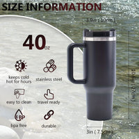 40oz V2 large capacity tumbler,  With Handle And Straw Lid, Insulated Reusable Stainless Steel Water Bottles Travel Mug Coffee Cup car cup water cup For Men Women Outdoor Camping Driving, gift EasyOptionXY LLC