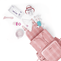 SUNVENO Diaper Bag Backpack, Baby Changing Bag Nappy Tweed Baby Diaper Bags Multifunction Waterproof for Travel