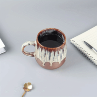 Large Ceramic Coffee Mug, 21 Oz, Gilt Beige Blue Tea Cup for Office and Home, Dishwasher and Microwave Safe EasyOptionXY LLC