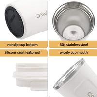 12 oz Stainless Steel Vacuum Insulated Tumbler - Coffee Travel Mug Spill Proof with Lid - T hermos Cup for Keep Hot/Ice Coffee; Tea and Beer