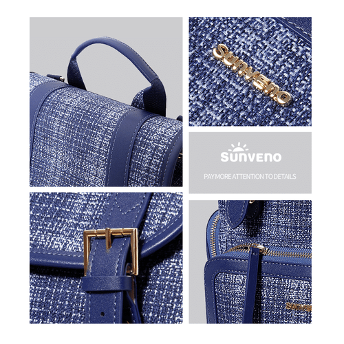 SUNVENO Diaper Bag Backpack, Baby Changing Bag Nappy Tweed Baby Diaper Bags Multifunction Waterproof for Travel